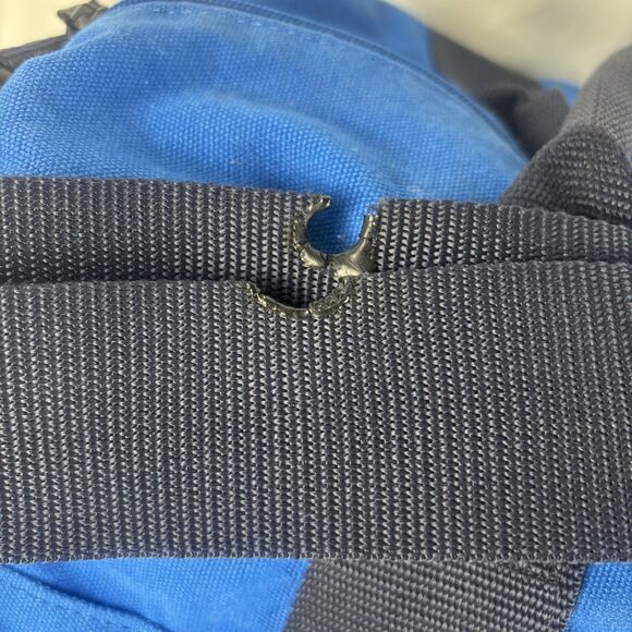 Brooks Brothers Weekender Duffle Bag Blue Canvas 19.5" *READ* - Picture 4 of 10